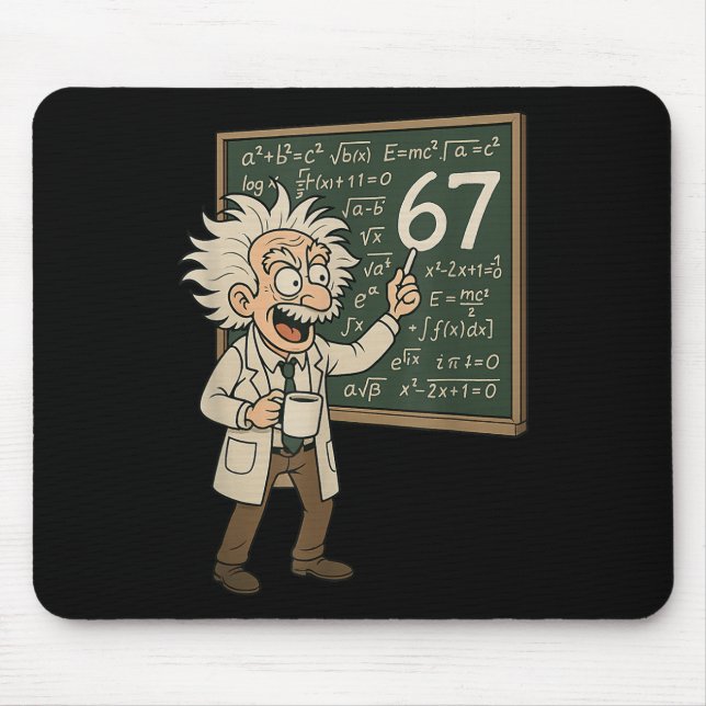 Mousepad 67 Math Meme Funny Professor Genius Chalkboard  (Frente)