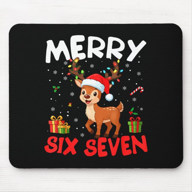 Mousepad 67 Meme Alegre Seis Sete Rena Natal Divertido W (Frente)