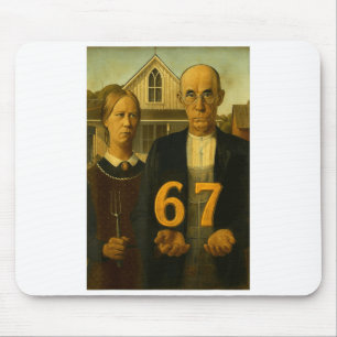 Mousepad 67 Meme Arte Gótica Americana Seis Sete Geração Al