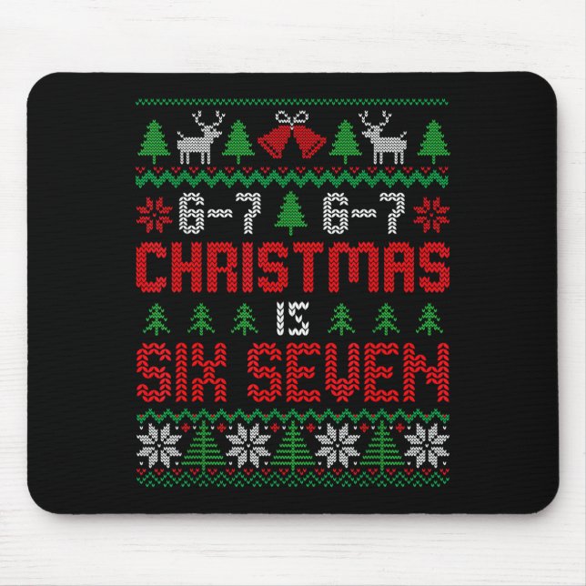 Mousepad 67 Meme Boy Funny Six Seven Ugly Christmas Sweater (Frente)