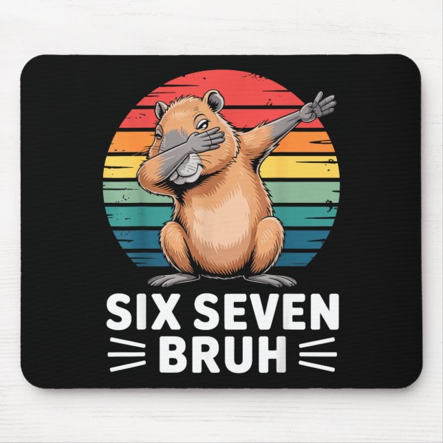 Mousepad 67 Meme Capybara Funny Six Seven Bruh Humor For Ki (Frente)