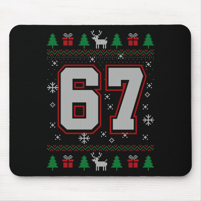 Mousepad 67 Meme Christmas Ornaments Ugly Sweater Xmas Cele (Frente)