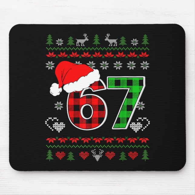 Mousepad 67 Meme Christmas Six Seven Xmas Ugly Sweater Men  (Frente)