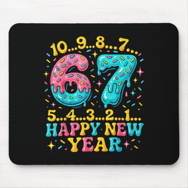 Mousepad 67 Meme Countdown Happy New Year Funny Drip Number (Frente)