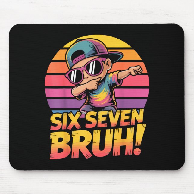 Mousepad 67 Meme Dabbing Six Seven 6 7 Bruh Funny Number De (Frente)
