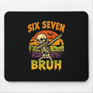 Mousepad 67 Meme de Halloween 6 7 Esqueleto Seis Sete Númer