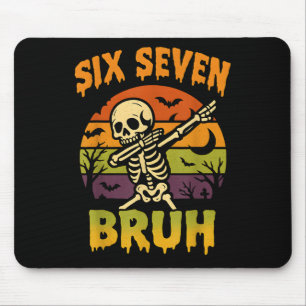 Mousepad 67 Meme de Halloween 6 7 Esqueleto Seis Sete Númer