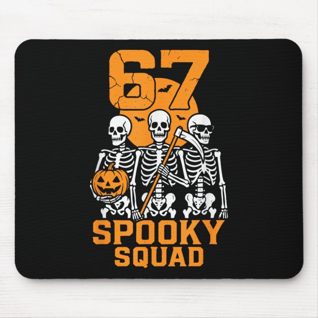 Mousepad 67 Meme de Halloween 6 7 Números Seis Sete Criança (Frente)