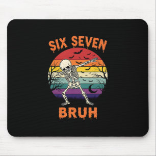 Mousepad 67 Meme de Halloween Números de Esqueleto Seis Set