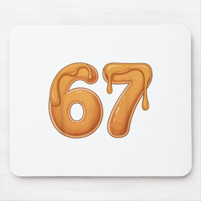 Mousepad 67 Meme de Panqueca Engraçado Gíria Seis Sete  (Frente)