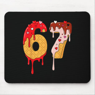 Mousepad 67 Meme de Sorvete Pingando Divertido Seis Sete Di