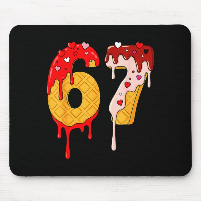 Mousepad 67 Meme de Sorvete Pingando Divertido Seis Sete Di (Frente)