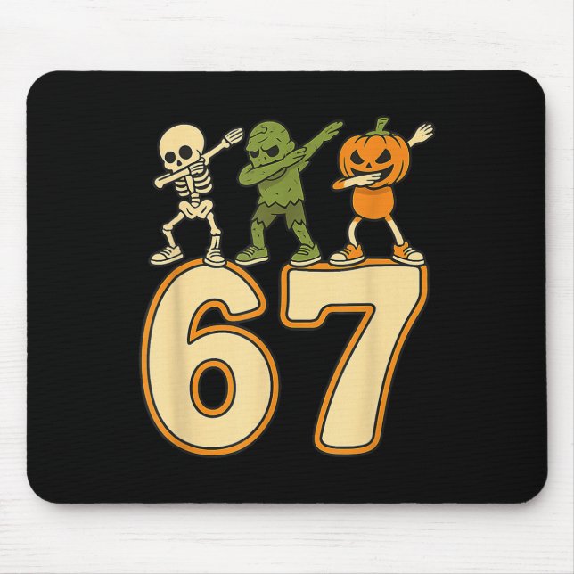 Mousepad 67 Meme engraçado números de Halloween Seis Sete H (Frente)
