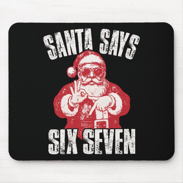 Mousepad 67 Meme Engraçado Seis Sete Natal 6-7 Meme Papai N (Frente)