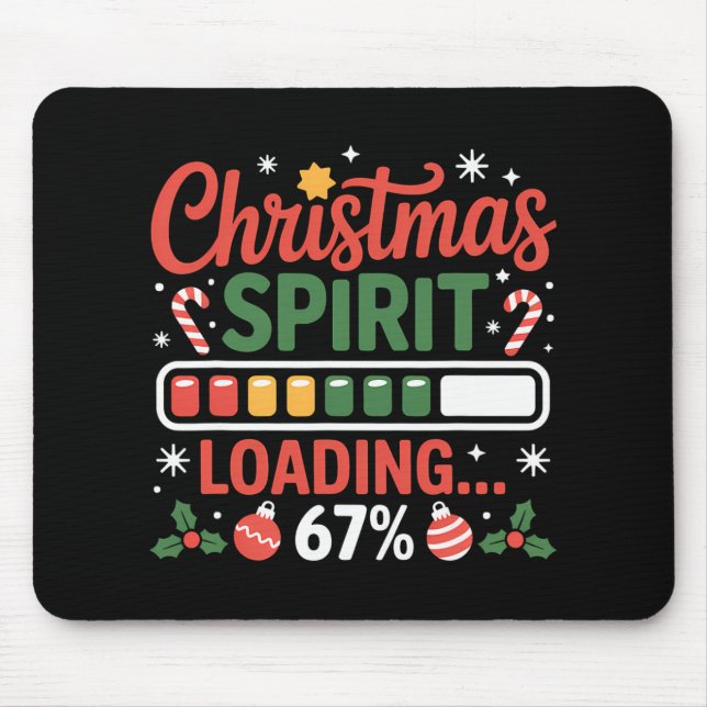 Mousepad 67 Meme Espírito de Natal Carregando 67% Seis Sete (Frente)