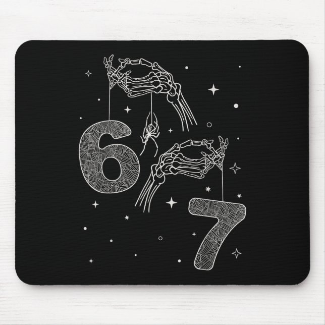 Mousepad 67 Meme Esqueleto Mão Divertido Halloween Seis Set (Frente)
