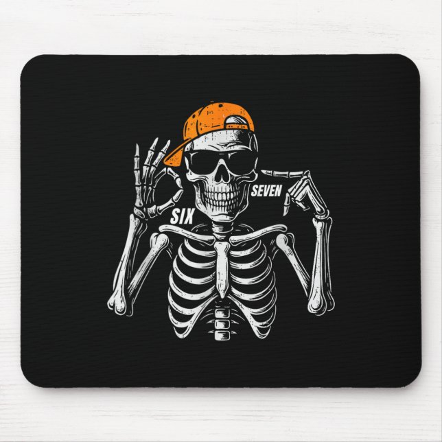 Mousepad 67 Meme Esqueleto Tendência Halloween Divertido Se (Frente)