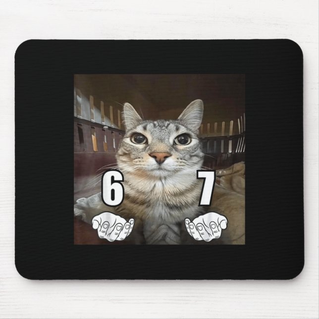 Mousepad 67 Meme Funny Cat Six Seven Meme 6 7  (Frente)