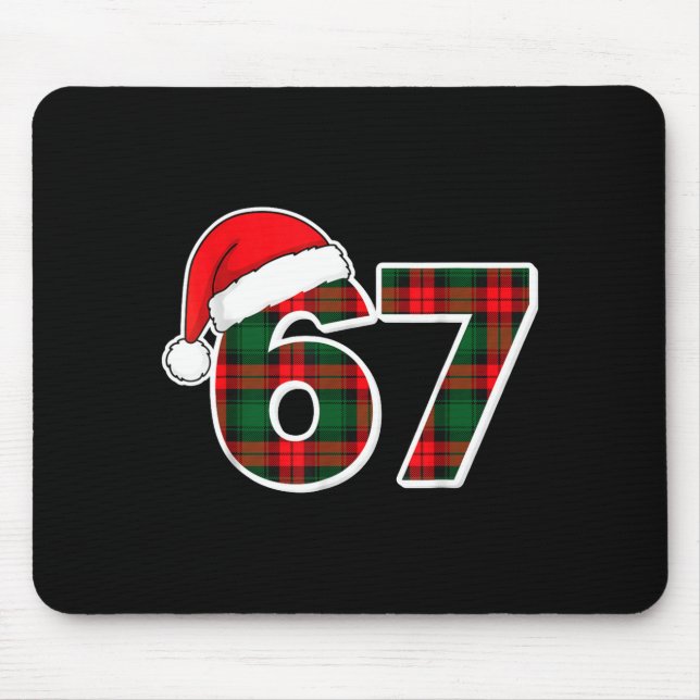 Mousepad 67 Meme Funny Christmas Red Plaid Xmas Pajamas Sla (Frente)