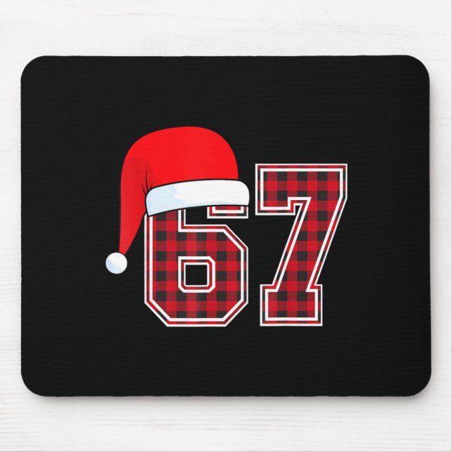 Mousepad 67 Meme Funny Christmas Red Plaid Xmas Pajamas Sla (Frente)