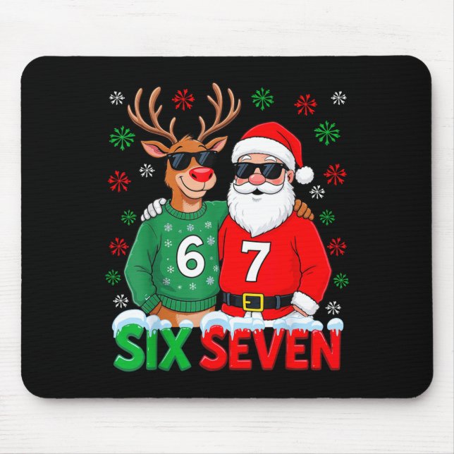 Mousepad 67 Meme Funny Christmas Santa Six Seven  (Frente)