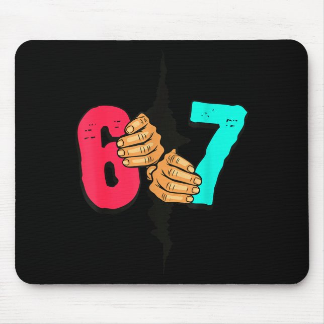 Mousepad 67 Meme Funny Six Seven Gen Alpha Slang Xmas 6 7 H (Frente)