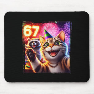 Mousepad 67 Meme Gato Guaxinim Ano Novo Selfie Divertido An