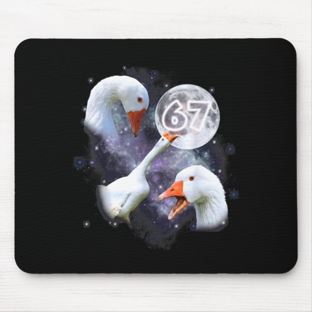 Mousepad 67 Meme Goose Howling At The Moon Funny Six Seven  (Frente)