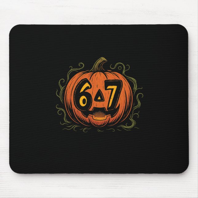 Mousepad 67 Meme Halloween Pumpkin - Six Seven Gen Alpha Z  (Frente)