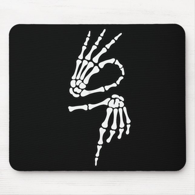 Mousepad 67 Meme Mão de Esqueleto 6 7 Halloween Seis Sete  (Frente)