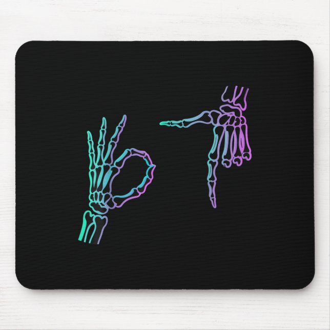 Mousepad 67 Meme Mão de Esqueleto 6 7 Halloween Seis Sete C (Frente)