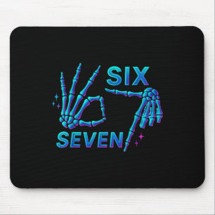 Mousepad 67 Meme Mão de Esqueleto 6 7 Halloween Seis Sete D