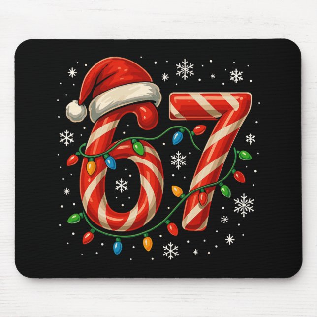 Mousepad 67 Meme Natal Divertido Seis Sete Luzes de Natal D (Frente)