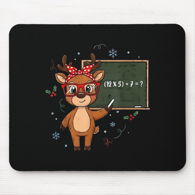Mousepad 67 Meme Rena de Natal Engraçada 6 7 Professor Home (Frente)