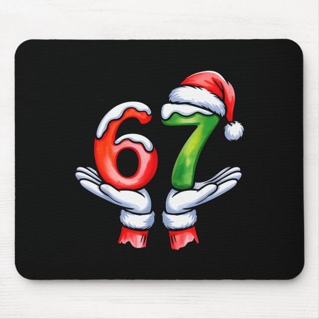 Mousepad 67 Meme Santa Claus Hand Funny Six Seven Christmas (Frente)