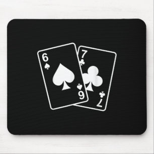 Mousepad 67 Meme Seis Sete 6–7 Cartas de Baralho Divertidas