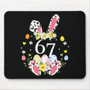 Mousepad 67 meme seis sete 6 7 coelho leopardo crianças eng