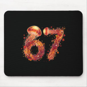 Mousepad 67 Meme Seis Sete 6 7 Humor Água-viva Dia de Ação