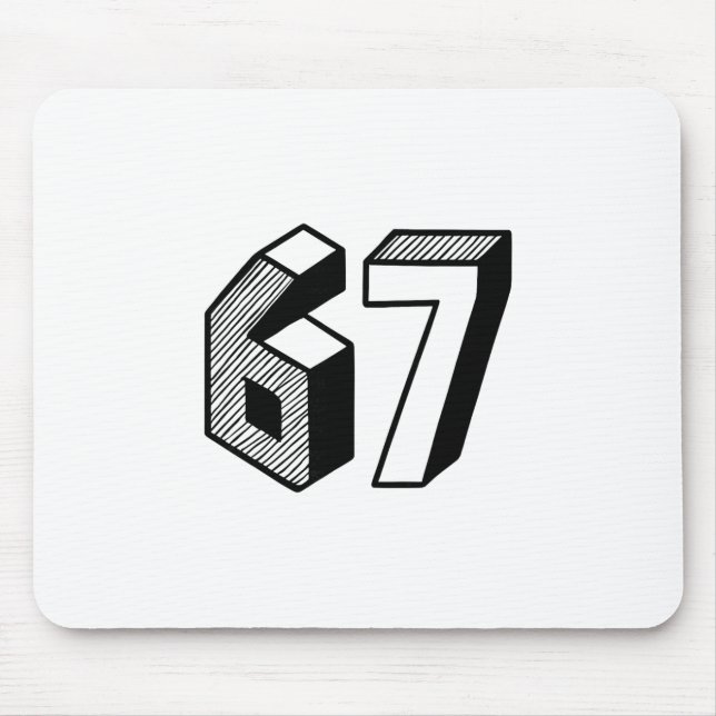 Mousepad 67 Meme Seis Sete 6-7 Piada Divertida da Internet  (Frente)