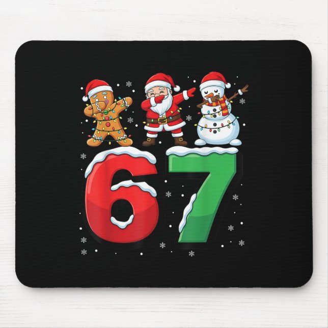 Mousepad 67 Meme Seis Sete Dabbing Papai Noel 6 7 Natal Div (Frente)