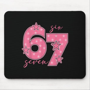 Mousepad 67 Meme Seis Sete Gíria Gen Alpha Fofo Rosa 6 7 Gi