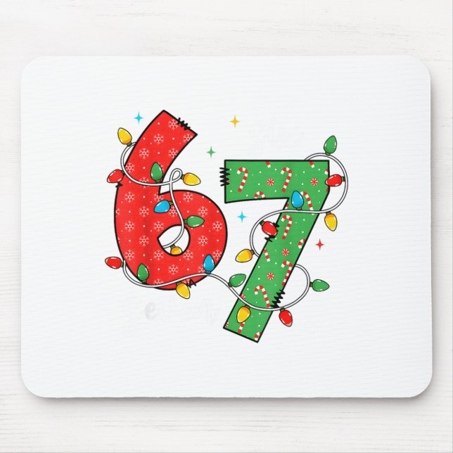 Mousepad 67 Meme Six Seven Brain Rot 6-7 Christmas Lights F (Frente)