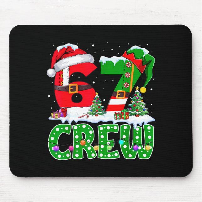 Mousepad 67 Meme Six Seven Christmas Crew Xmas Lights Famil (Frente)