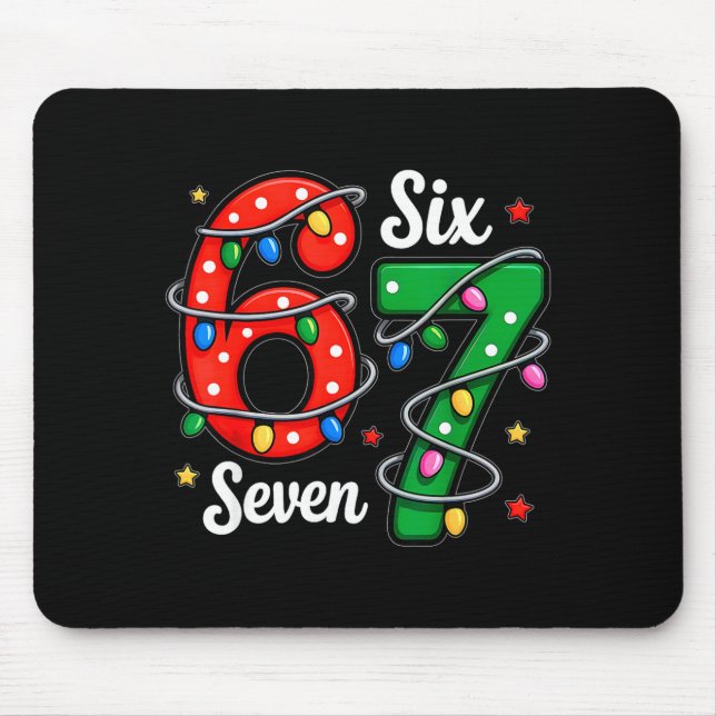 Mousepad 67 Meme Six Seven Funny Christmas Pajamas Boys Gir (Frente)
