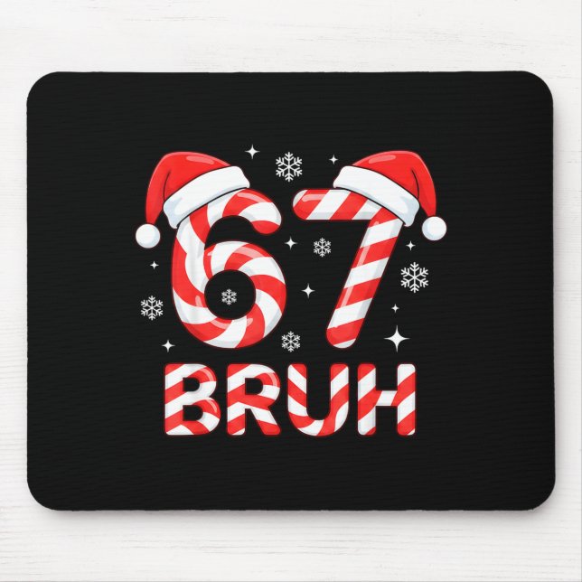 Mousepad 67 Meme Six Seven Memes Candy Cane Christmas Boys  (Frente)