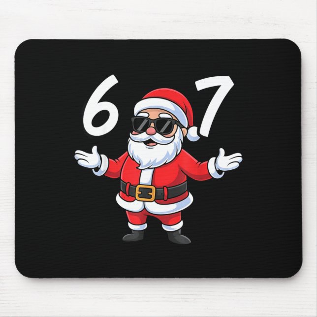 Mousepad 67 Meme Six Seven Number 6 7 Santa Xmas Christmas  (Frente)