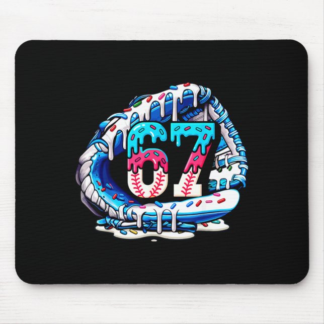 Mousepad 67 Meme Slang Baseball Glove Drip Ice Cream Six Se (Frente)