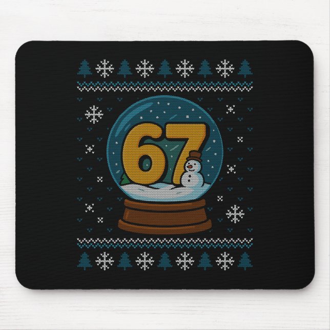Mousepad 67 Meme Snow Globe Christmas Ugly Sweater Xmas Cel (Frente)