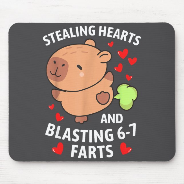 Mousepad 67 Meme Stealing Hearts Valentine's Day Capybara K (Frente)