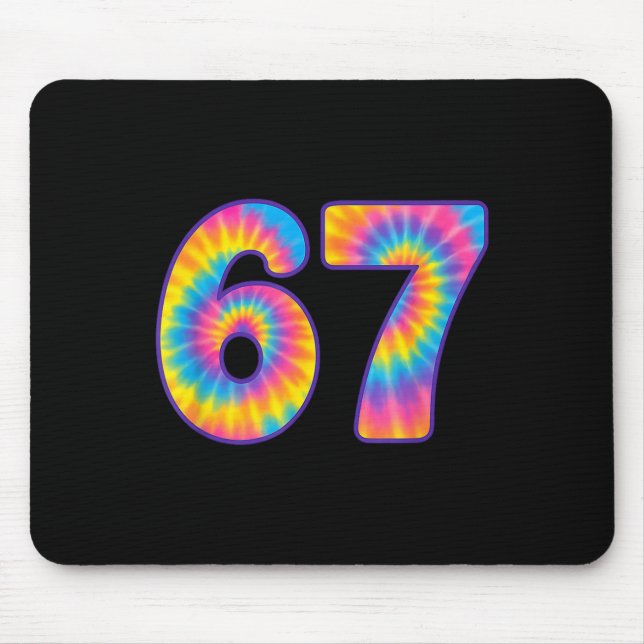 Mousepad 67 Meme Tie Dye Retro Seis Sete  (Frente)